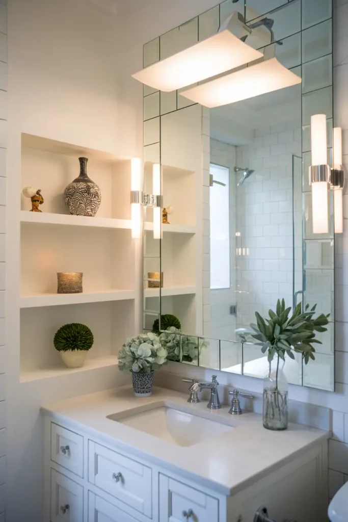 Mirrors with Built-In Shelving