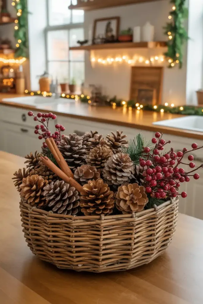 Pinecone Basket Display