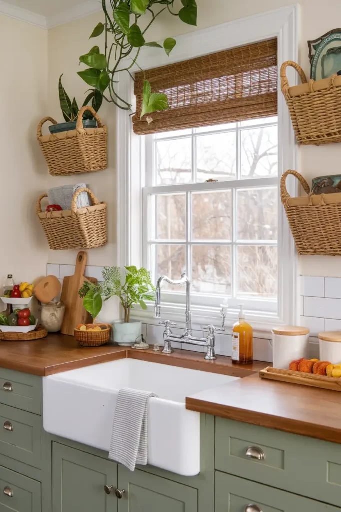 Rattan or Wicker Accents Around Frame