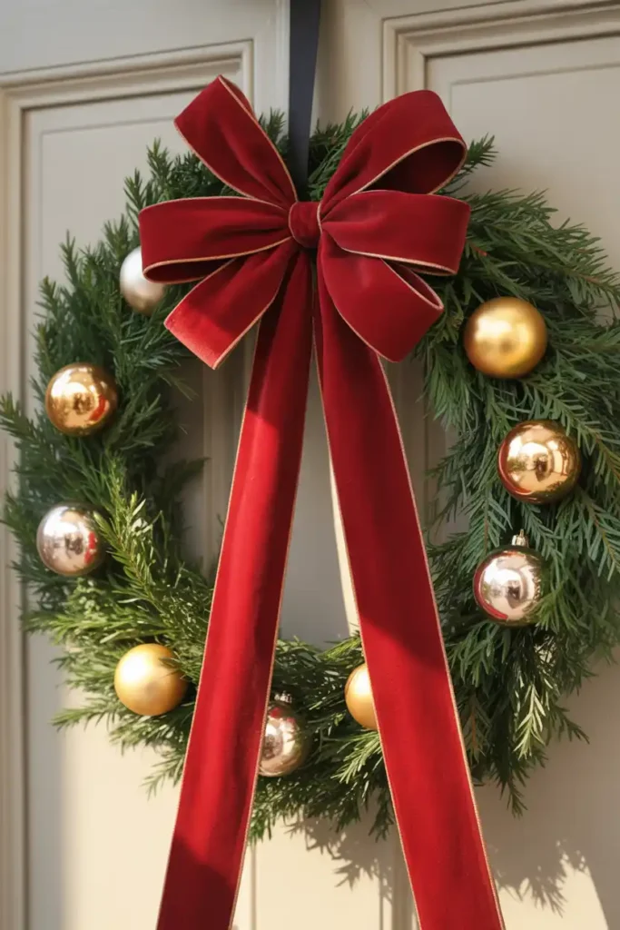 Red Velvet Ribbon Centerpiece