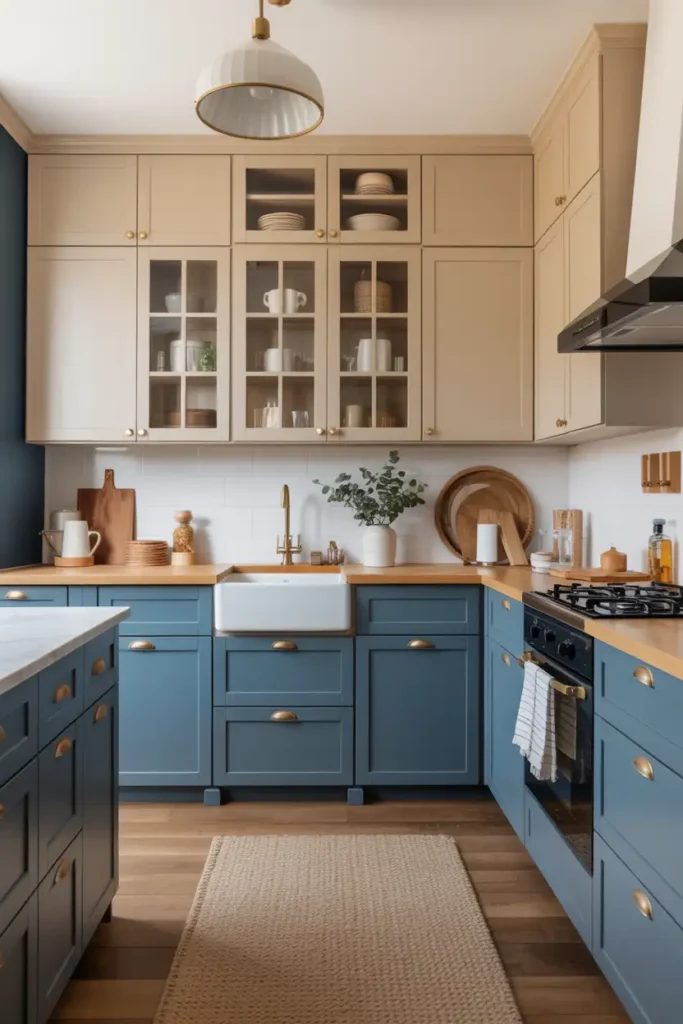 Sand Beige & Dark Blue