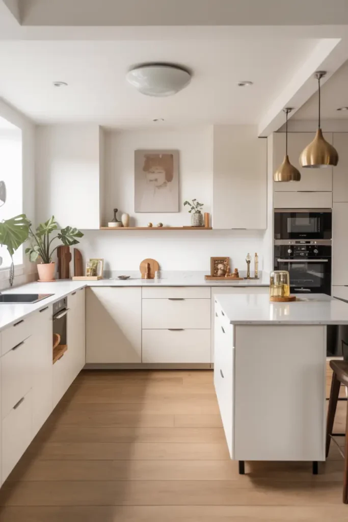 Sleek White Minimalist Island