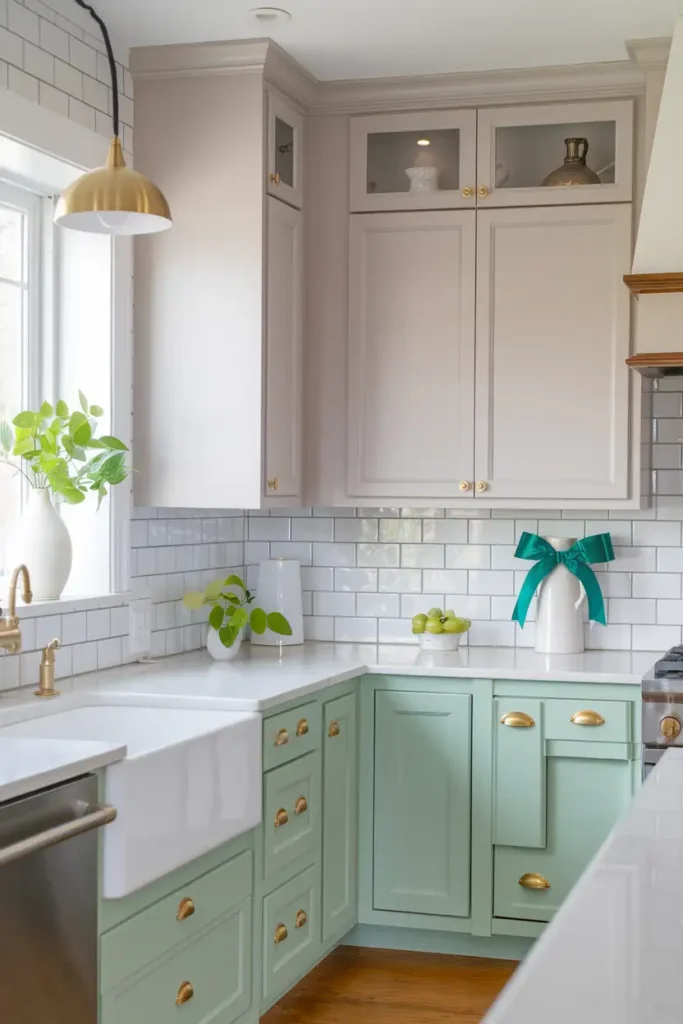 Soft Gray & Mint Green