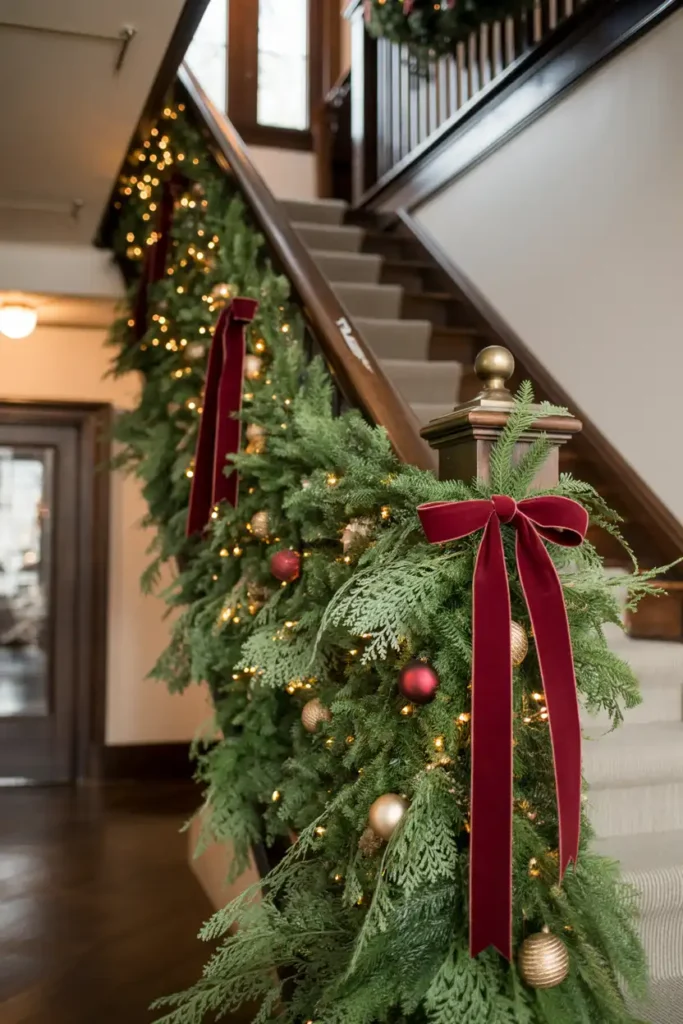 Staircase Wrapped in Greenery