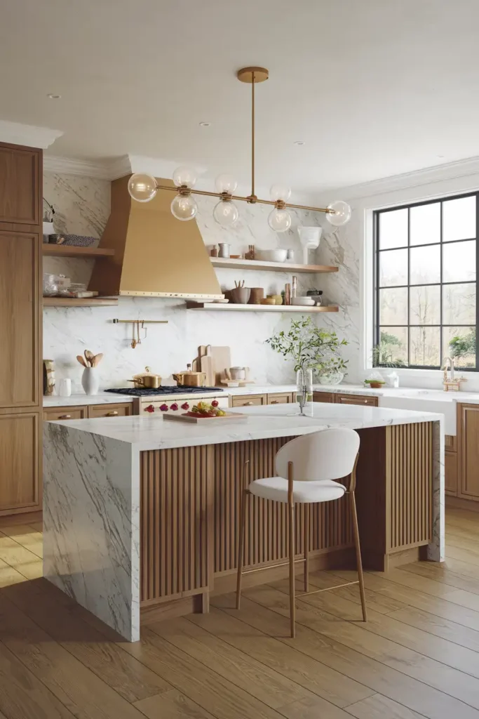 Statement Lighting Above Island