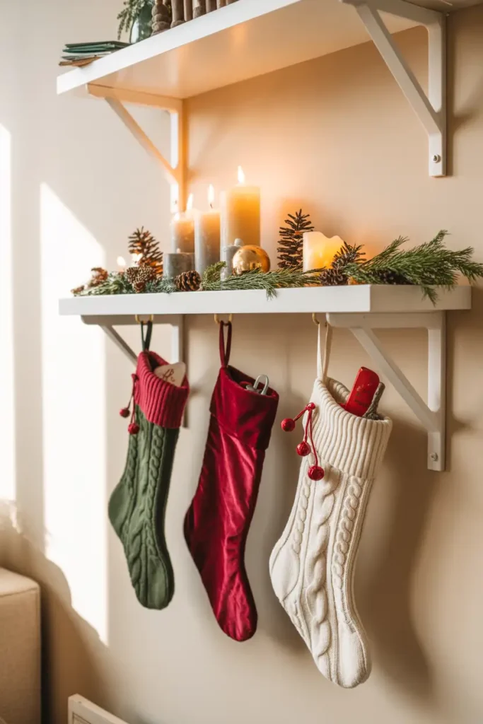 Stockings on Floating Shelves