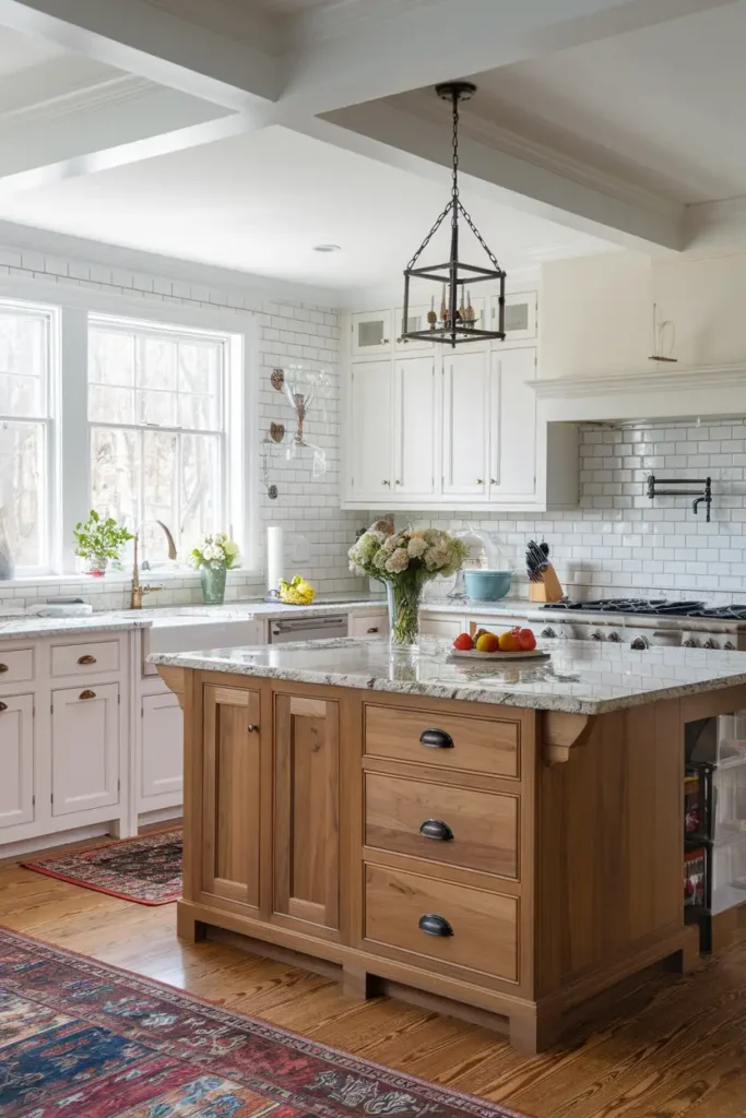 Traditional Wood Finish with Granite Top