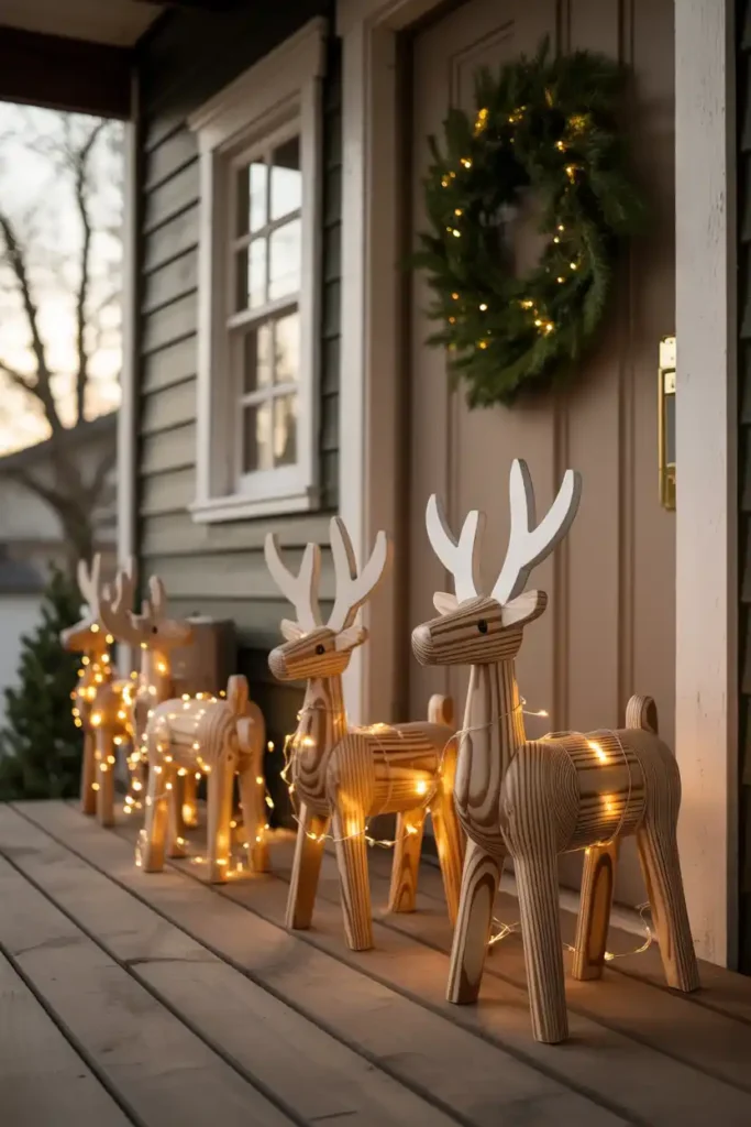 Wooden Reindeer Display