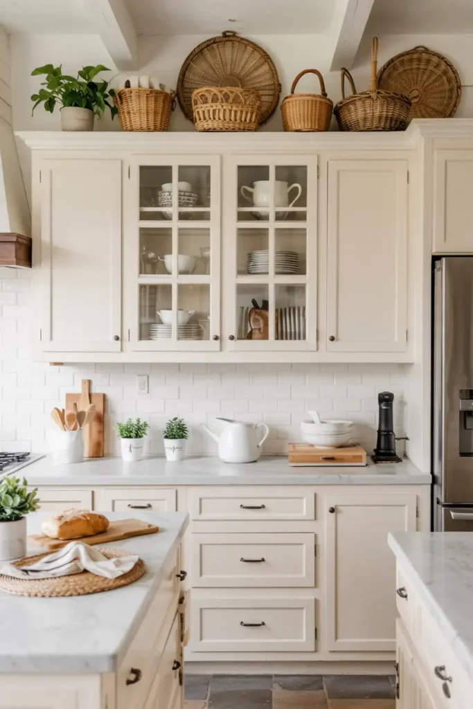 above kitchen cabinet idea