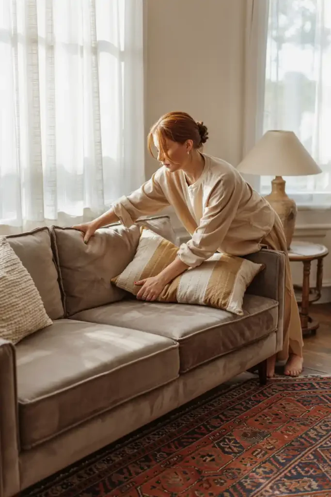 arranging a living room furniture