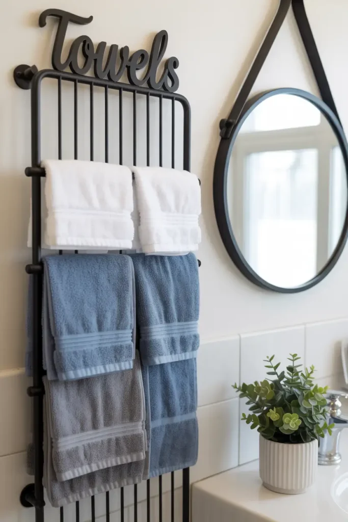 bathroom towel folding display