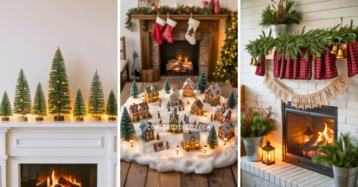 fireplace christmas decorations