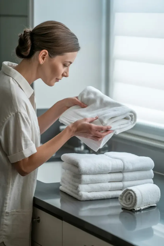 folding towels bathroom
