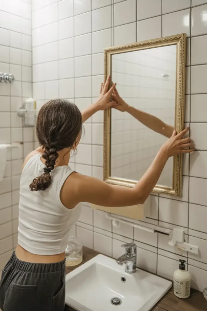 framing bathroom mirror