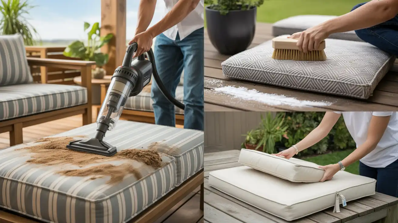 how to clean outdoor cushions