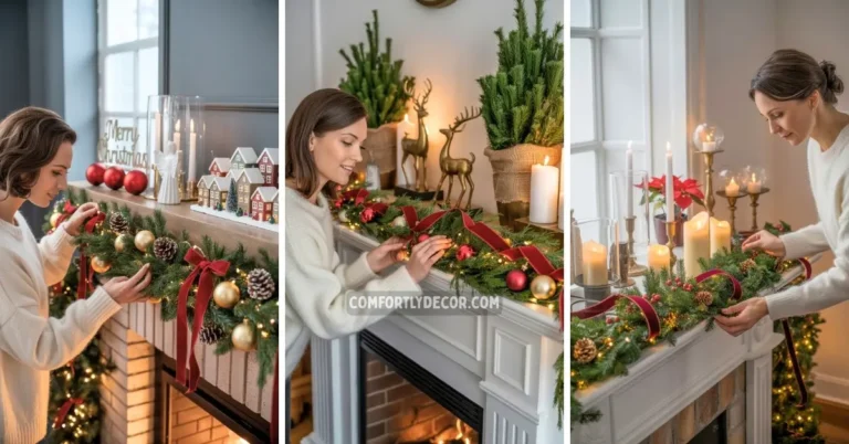 how to decorate a mantle for christmas