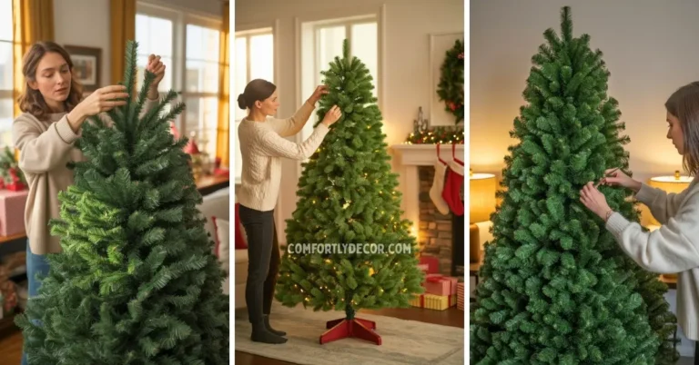 how to fluff a fake christmas tree