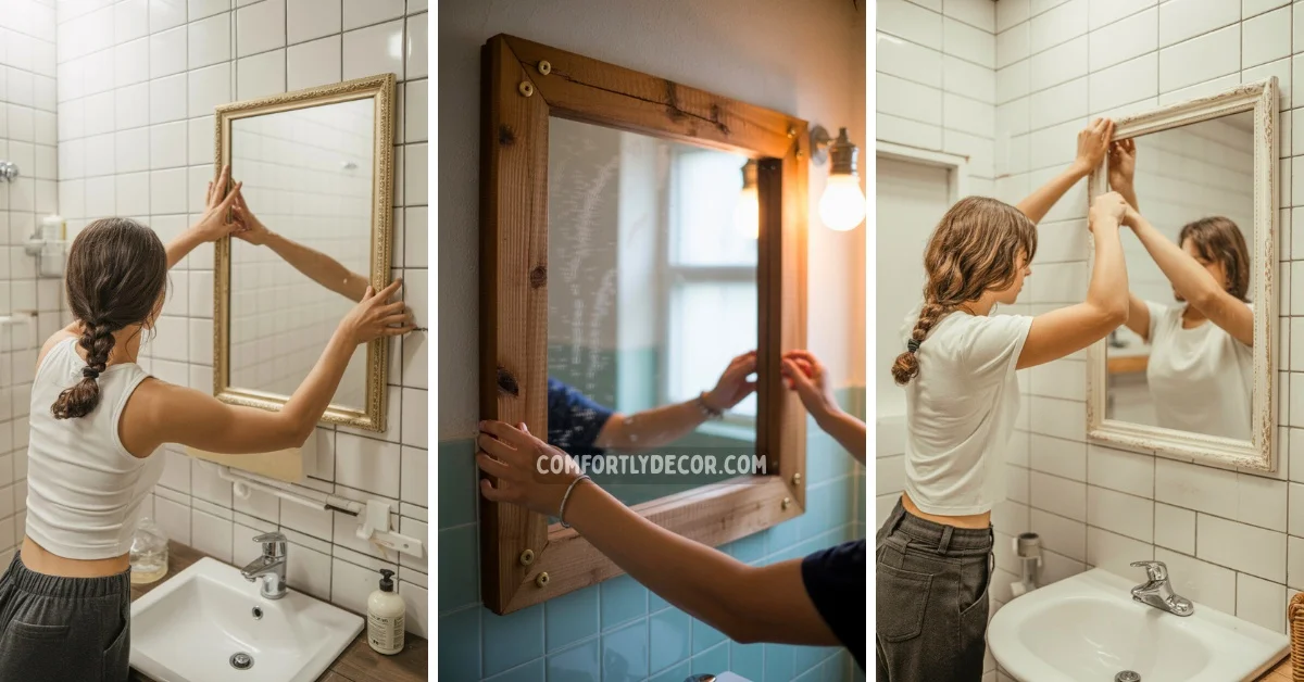 how to frame a bathroom mirror