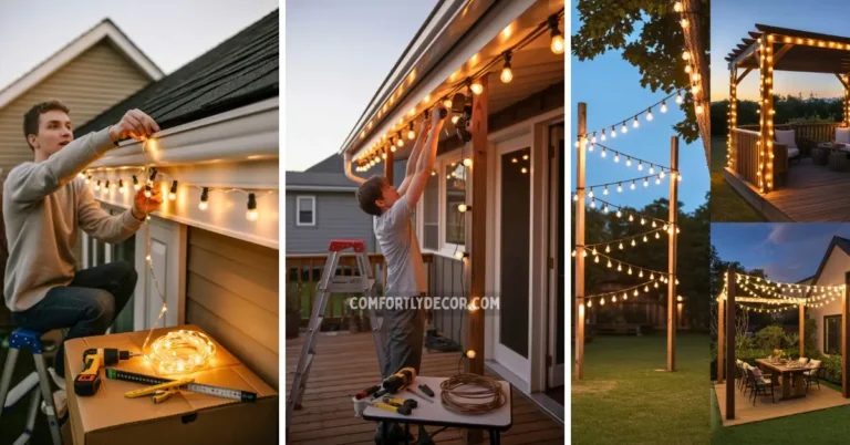 how to hang outdoor string lights