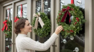 how to hang wreaths on windows outdoor