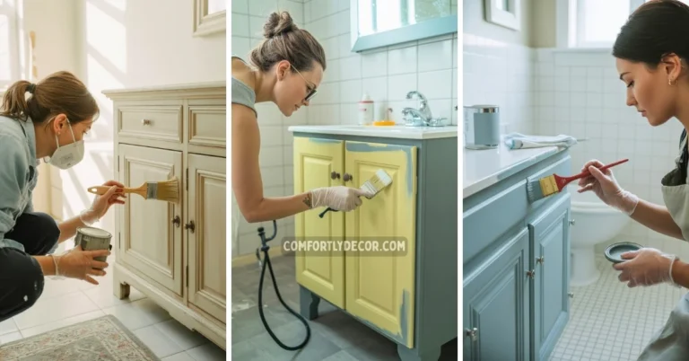 how to paint bathroom cabinets