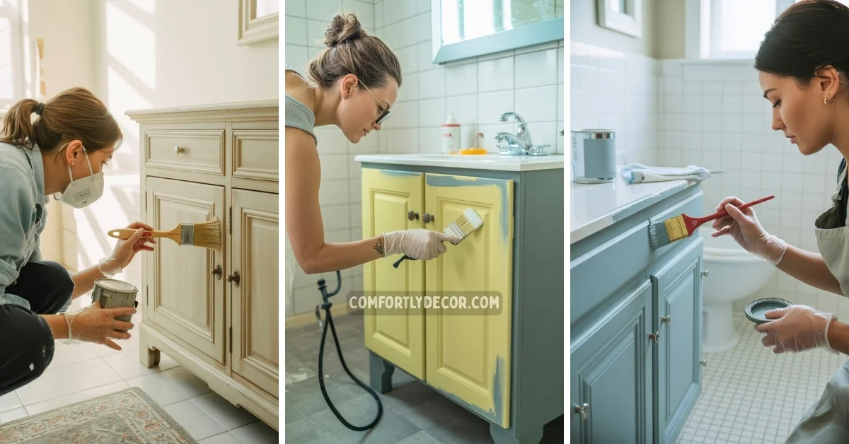 how to paint bathroom cabinets