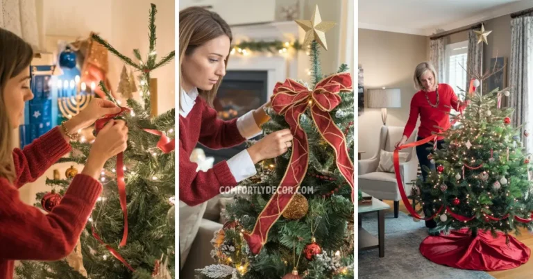 how to put ribbon on a christmas tree