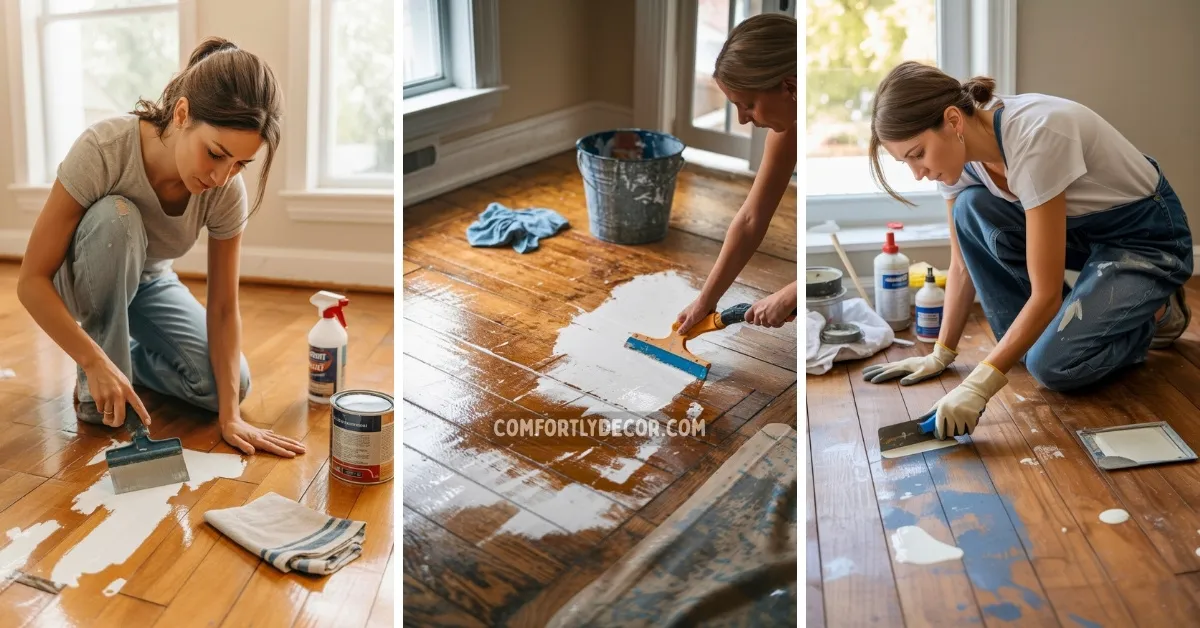 how to remove paint from wood floor