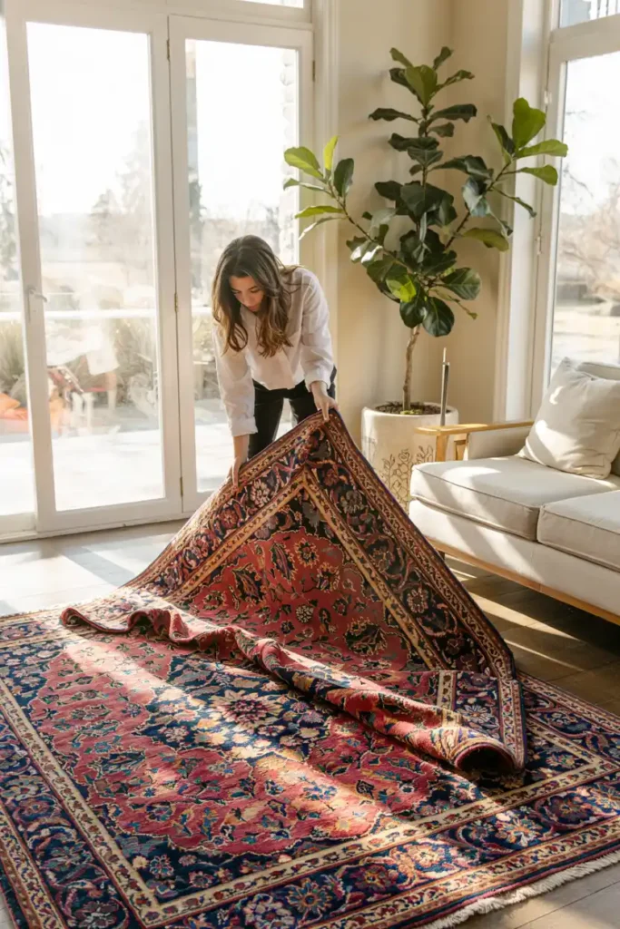 living room rug placement