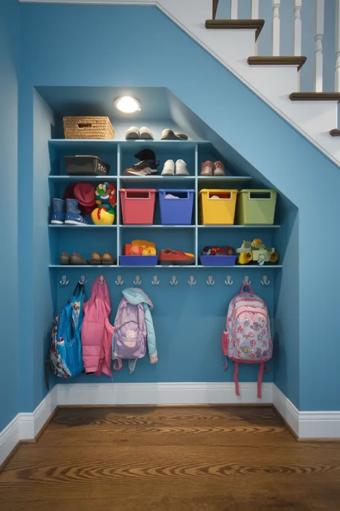 Closet for Kids Coats and Backpacks