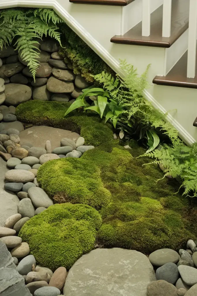 Combination of Stones, Moss, and Ferns 1