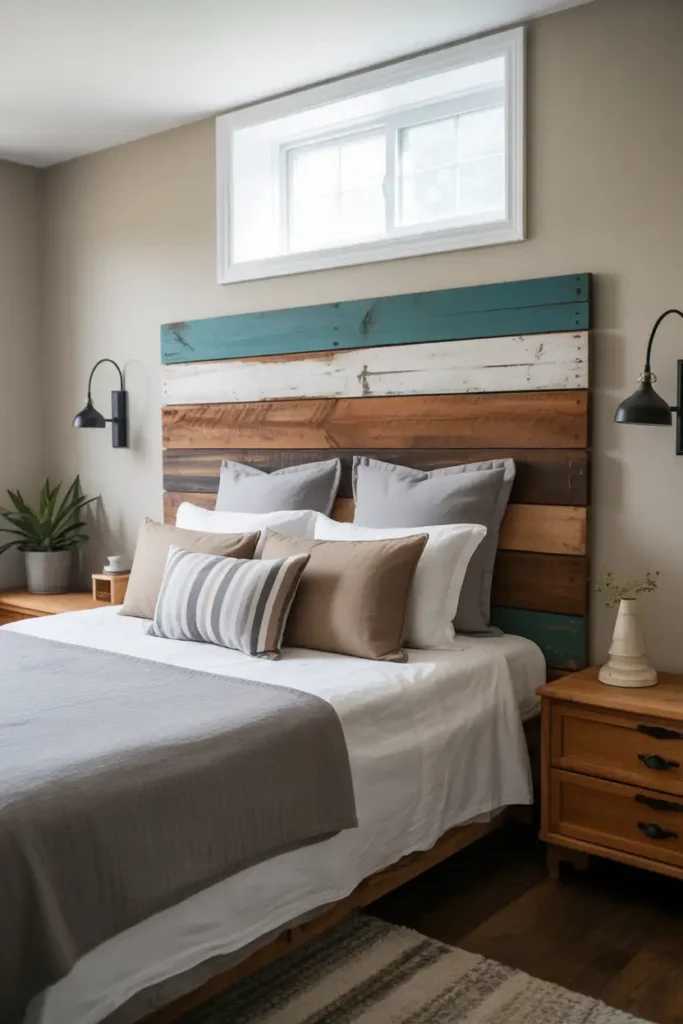 DIY Headboard Made of Wood Panels