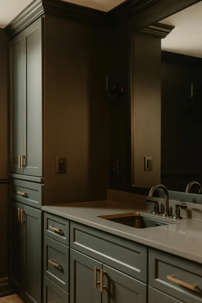 Dark Moody Tones with Matte Black Fixtures