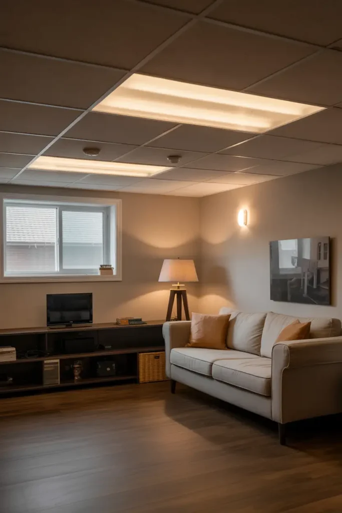 Drop Ceiling with Warm Lighting