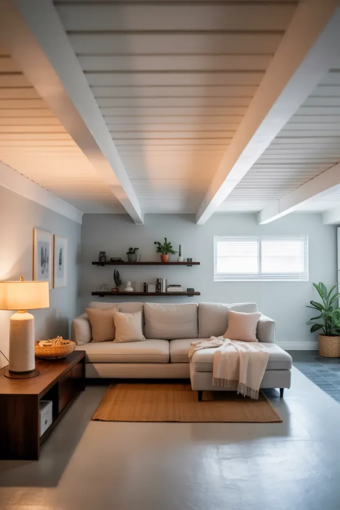 Exposed Beams Painted White