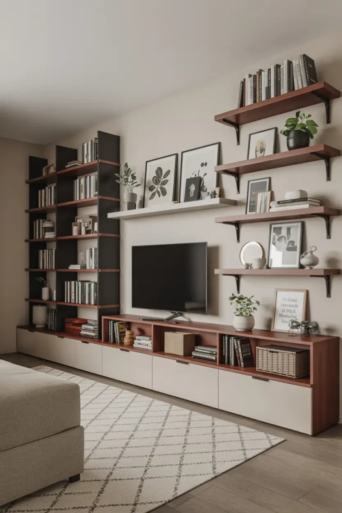 Floating Shelves Instead of Tall Units
