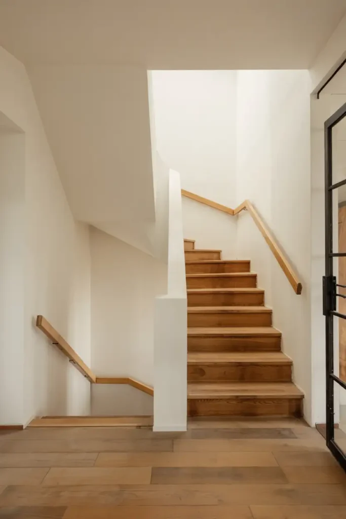 Floating Staircase with Hidden Railing Channel