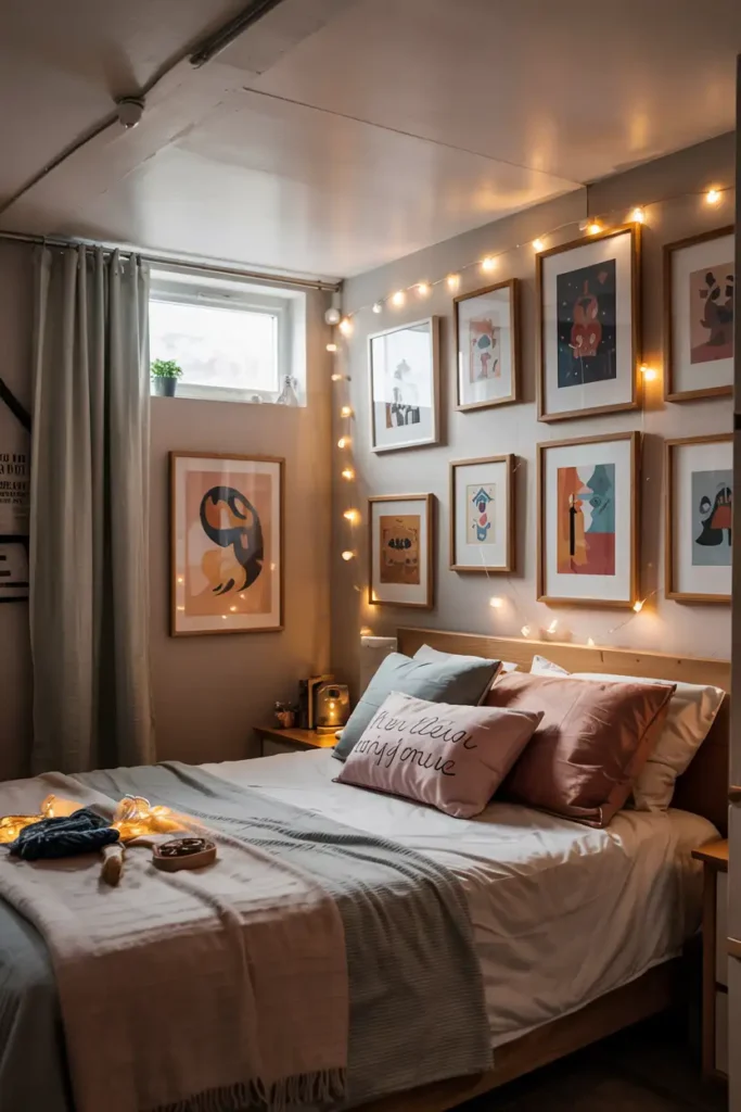 Framed Art and Fairy Lights Combo