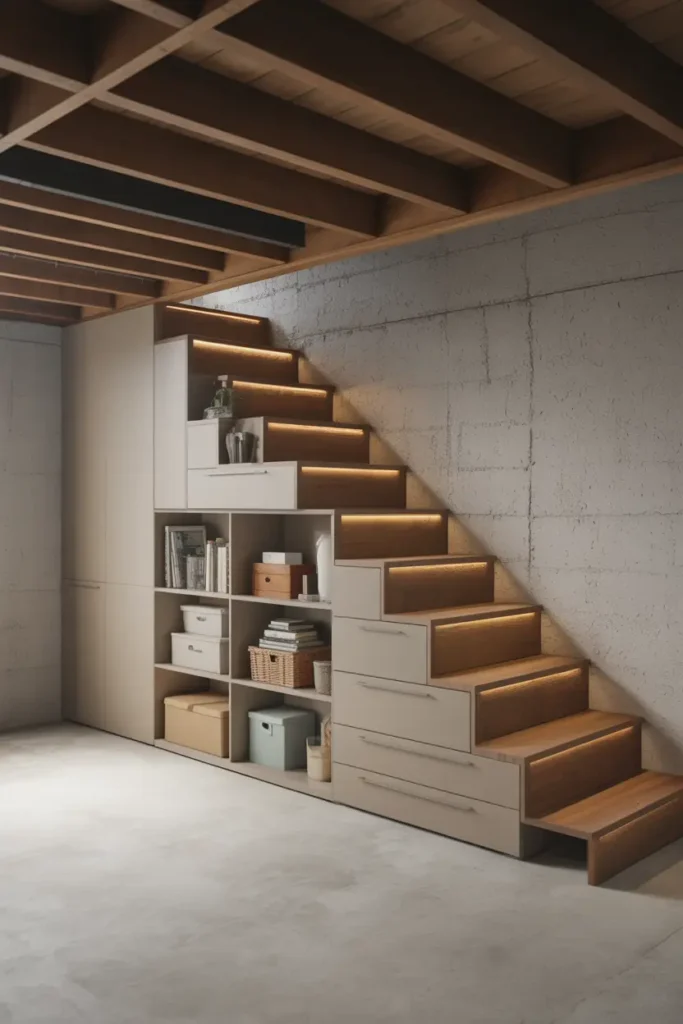 Hidden Storage Under Stairs