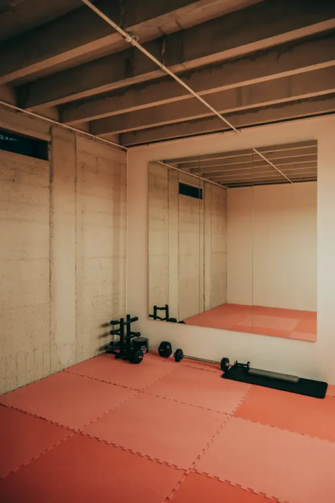 Home Gym with Foam Flooring