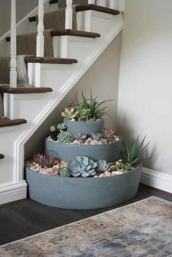 Indoor Succulent Garden with Tiered Planters
