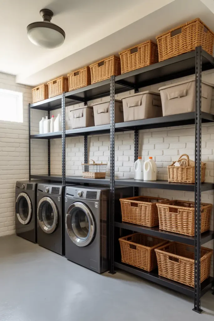 Industrial Black Steel Shelving