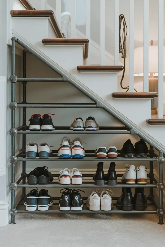 Industrial Metal Frame Rack for Everyday Pairs