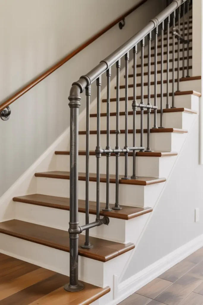 Industrial Pipe Railing with Matte Finish