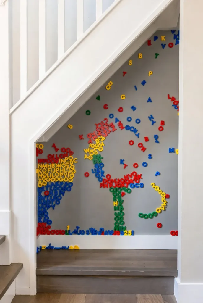 Interactive Wall with Magnetic Letters or Numbers