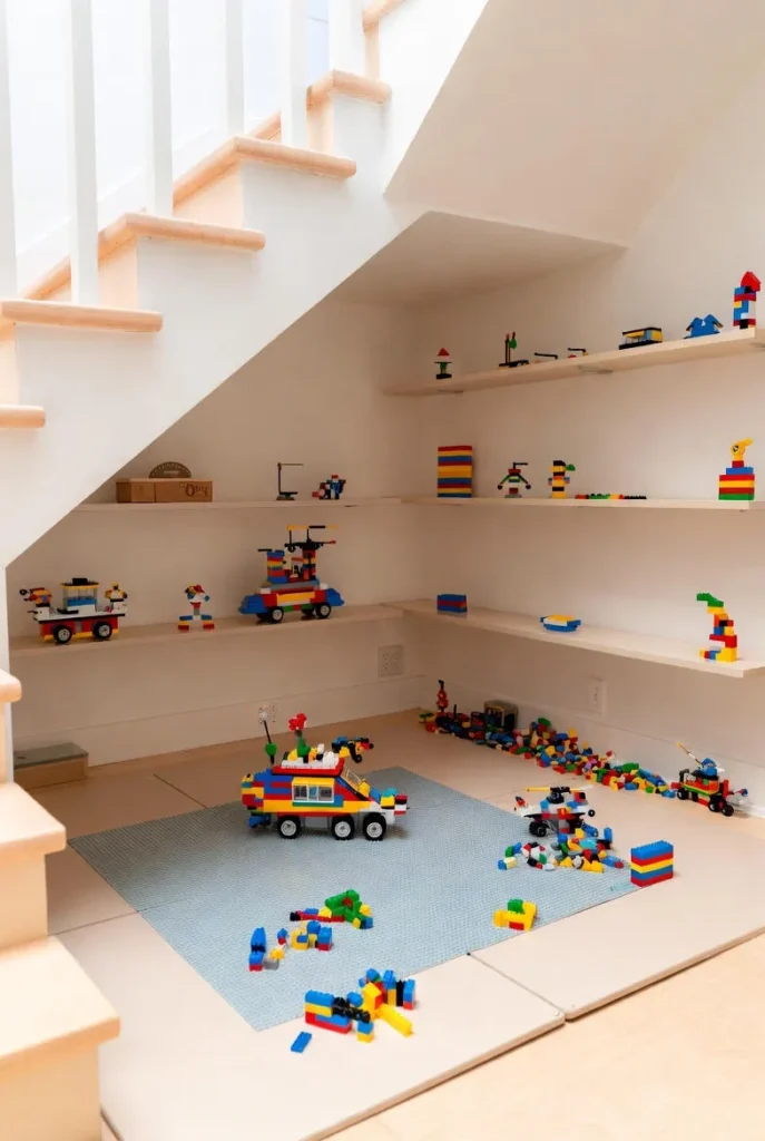 Lego or Building Block Zone with Display Shelves
