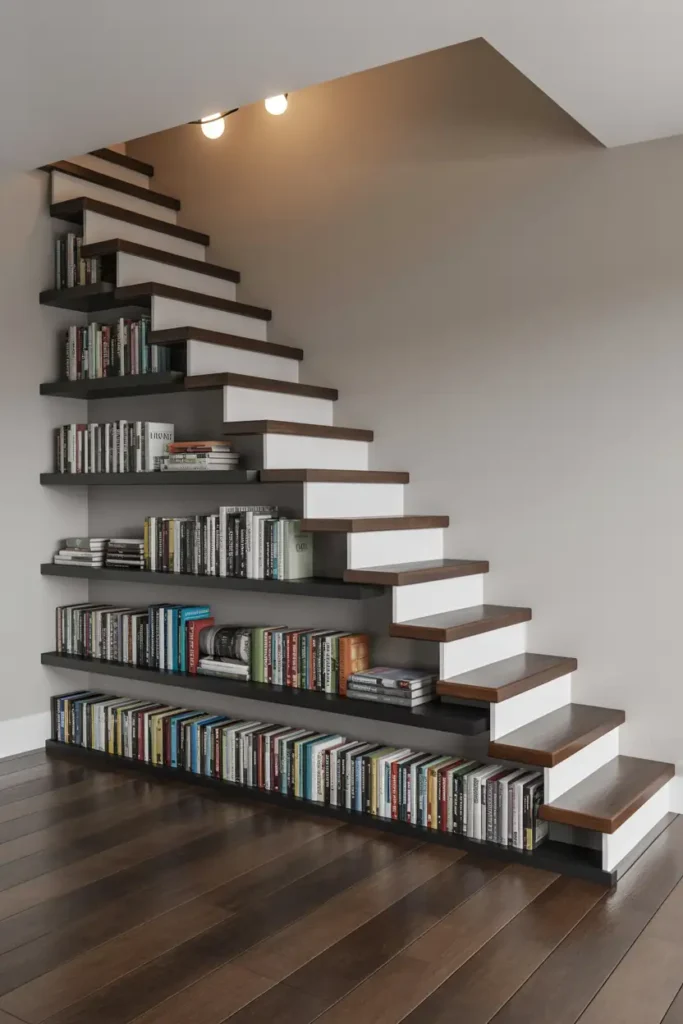 Mini Library with Floating Shelves