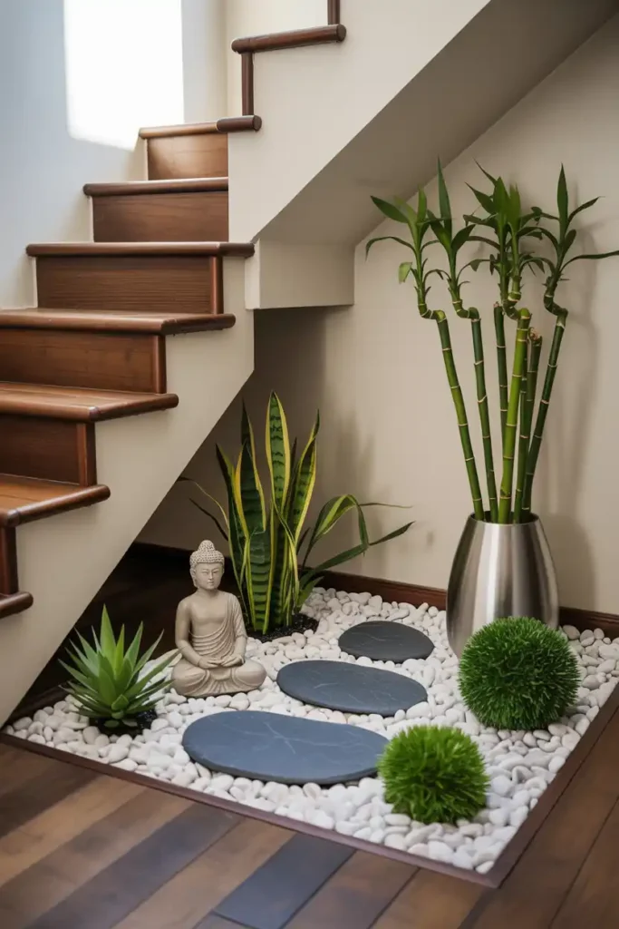 Mini Zen Garden with Pebbles and Bamboo 1