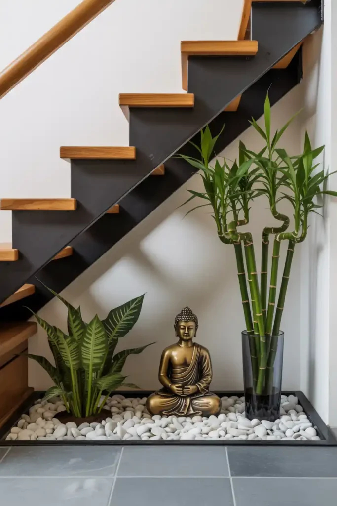 Mini Zen Garden with Pebbles and Bamboo