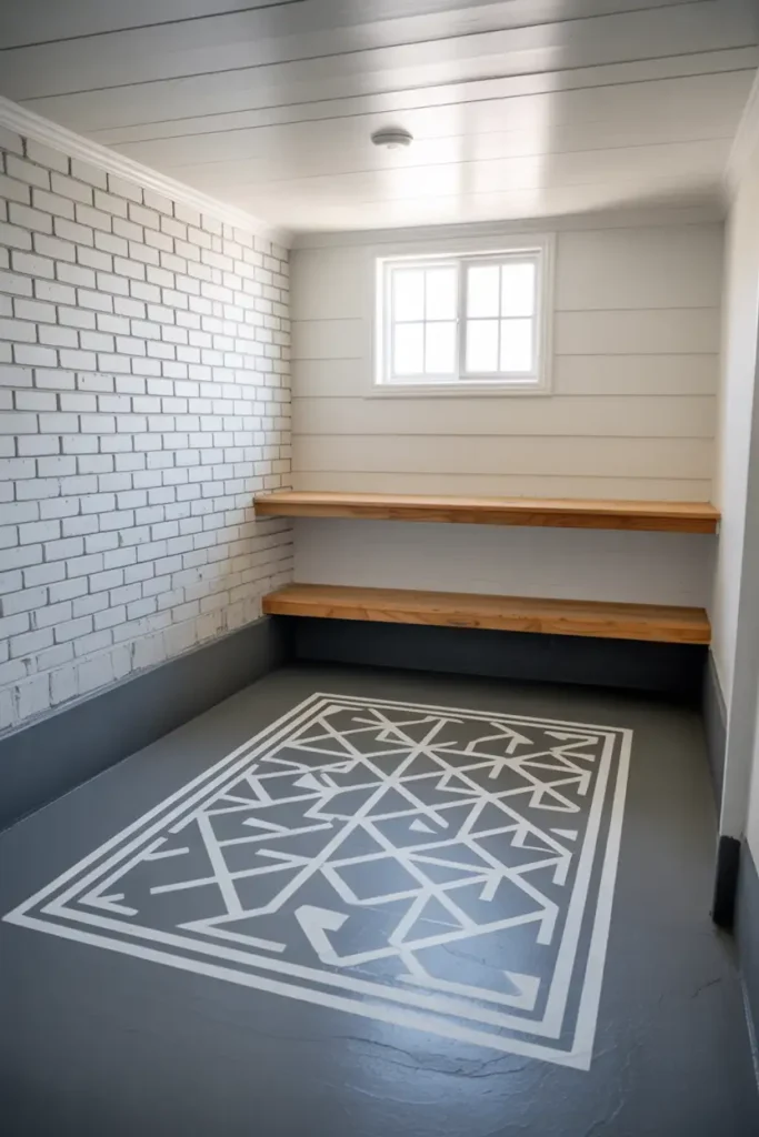 Painted Cement with Patterns